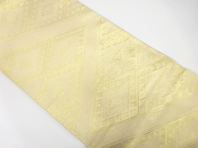 JAPANESE FUKURO OBI / CHIKUZEN HAKATA / REVERSIBLE / SAGANISHIKI / WOVEN RHOMBUS